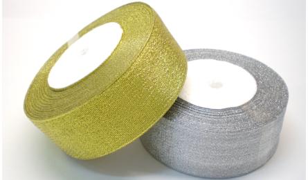 Ribbon gold and silver 4cm 25Y 0501029