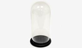 Round glass with black wood base size:100*220mm 0503266