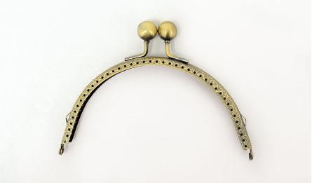 6 inch half round metal bag clip (15mm beads) 0515111