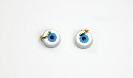 1.0cm resin round small eye with 6mm gold ring hole:1.5mm thick:about 3.0mm 0517941
