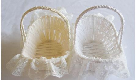 RICE BASKET WITH LACE 20x17cm 0519019