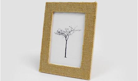 WOODEN FRAME WITH BURLAP 19X14CM 0519261