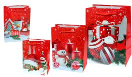 18*23*9 Christmas paper bag 128g copper paper(mix 4 style) 0530002