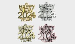 ΜΕΤΑΛΛΙΚΟ Happy new year 2024 0530075