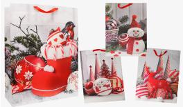50*70*20 Christmas paper bag white paper(mix 4 style) 0530110