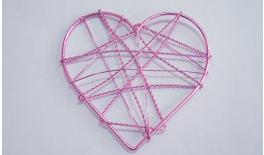 Metallic heart pink 8cm 0552013
