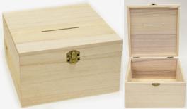 Wood coin box 20*20*12cm 0621255